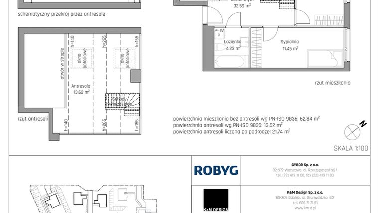 Rzut - Mieszkanie na sprzedaż 4 pokoje o powierzchni 76,46 m² - numer A5.2M01 w ROSA Residence