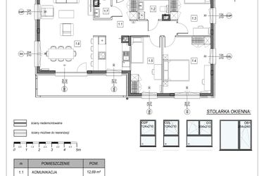 Rzut - Mieszkanie na sprzedaż 4 pokoje o powierzchni 94 m² - numer A.1.3 w Polana Kampinoska bud. A i B