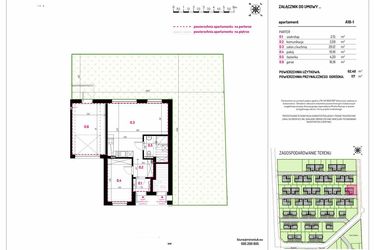 Rzut - Mieszkanie na sprzedaż 2 pokoje o powierzchni 62,4 m² - numer A18-1 w Aleja Kwitnącej Wiśni